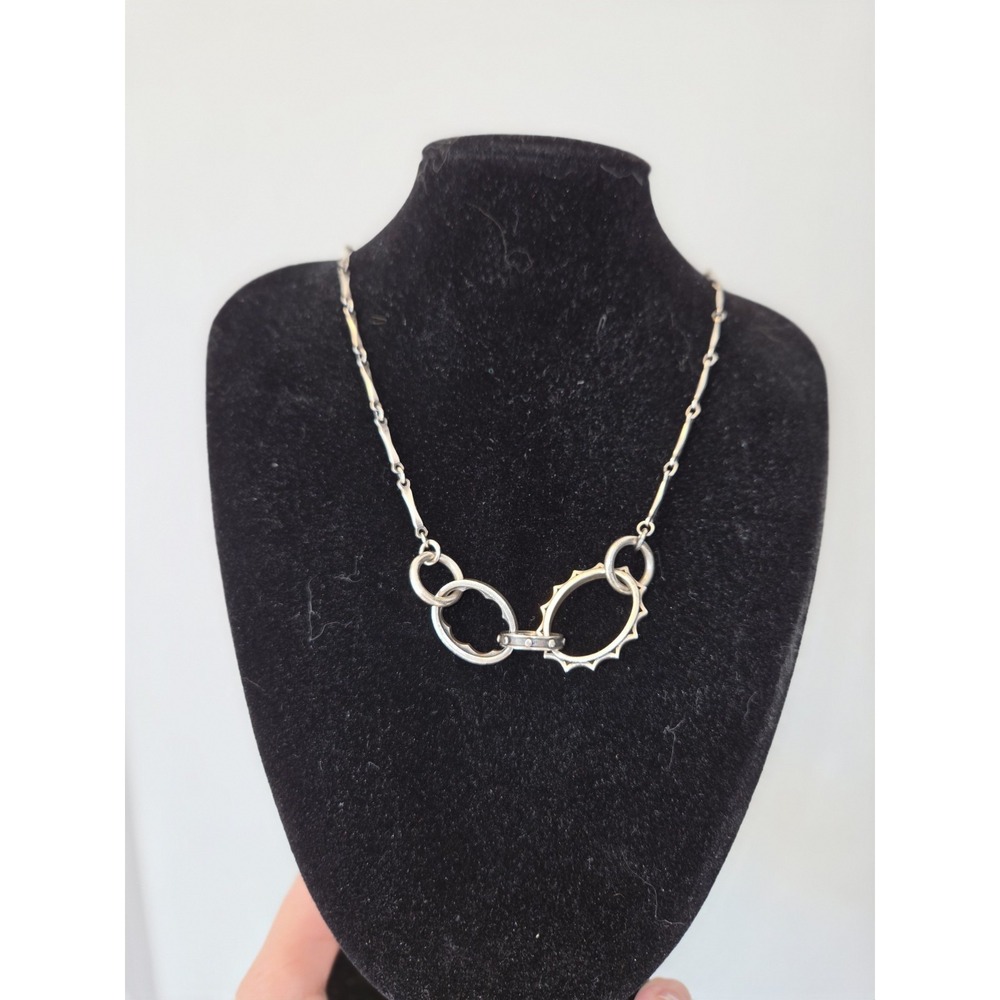Elizabeth And James .925 Designer Necklace. Edgy, Boho. Gear Metal Design. 30...